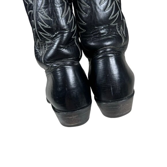 Vintage Chippewa Leather Embroidered Western Cowboy Black Boots Men's 11 D - Picture 7 of 14